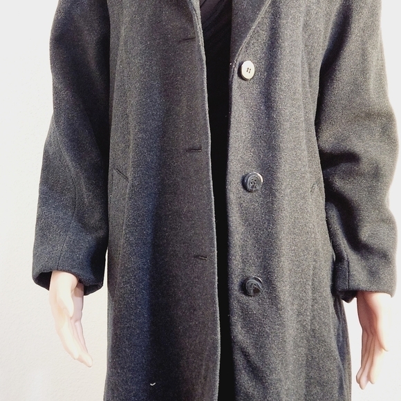 WORTHINGTON Grey Wool Blend Long Coat Size: 12P - Picture 3 of 11